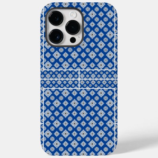 モザイクパターン02.BW.b青BG Case-Mate iPhoneケース (裏面)