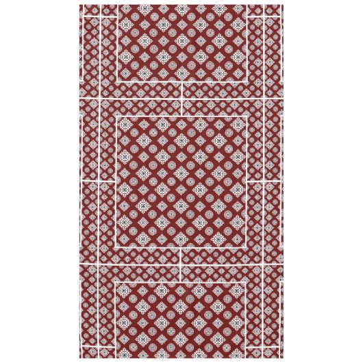 モザイクパターン02.BW DRed BG テーブルクロス (正面)