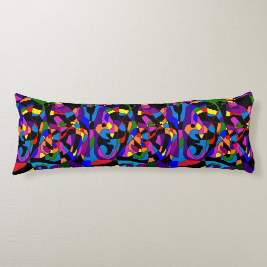 モザイクパターン（の模様が）あるを紫色の赤の黒で塗る ボディピロー (正面)