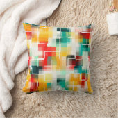 モザイクパターン – 赤緑黄白色 クッション (ブランケット)