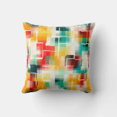 モザイクパターン – 赤緑黄白色 クッション (裏面)