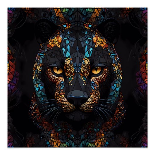 モザイクパンサーアート ポスター (正面)