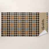 モザイクパーソナライズされたタイル ビーチタオル (正面)