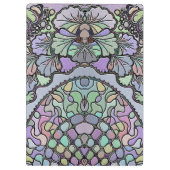 モザイクパープルパンジーフローラ エレガント クリップボード (裏面)