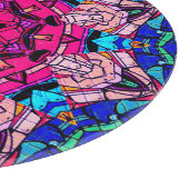 モザイクピンクマンダラフローラサイケデリックレトロ カッティングボード (角)