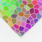 モザイクファンキーなカラフルな虹ピンクの青の抽象芸術 フリースブランケット (角)