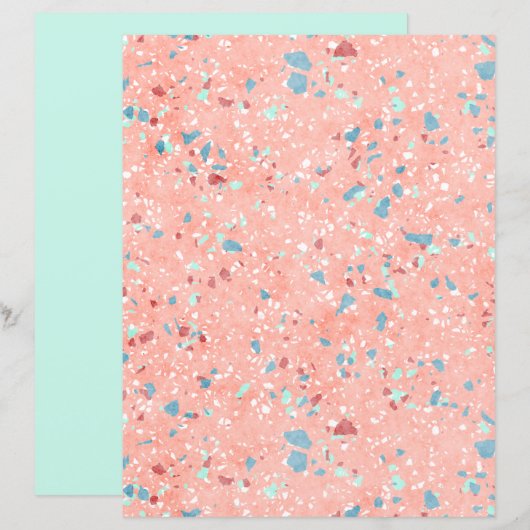 モザイクファンキーカラフルアートスクラップブック紙 (正面/裏面)