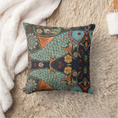 モザイクフィッシュティール(緑がかった色)/ターコイズパタモダンーンユニーク クッション (ブランケット)