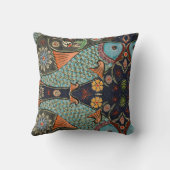 モザイクフィッシュティール(緑がかった色)/ターコイズパタモダンーンユニーク クッション (裏面)