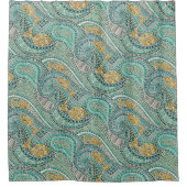 モザイクフィッシュミント シャワーカーテン (正面)