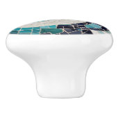 モザイクフェイクターコイズブルー海波抽象芸術 セラミックノブ (側面)