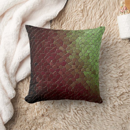 モザイクフェイクバーガンデーグリーンフエ クッション (ブランケット)