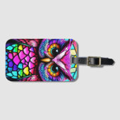 モザイクフクロウ ラゲッジタグ (正面横)