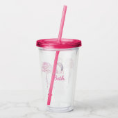 モザイクフラミンゴパーソナライズされた アクリルタンブラー (裏面)
