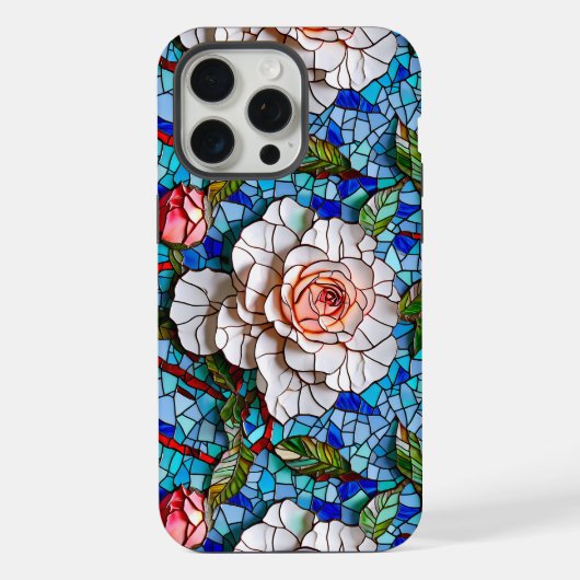 モザイクフラワーパターン iPhoneケース (裏面)