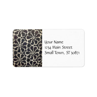 モザイクフラワー花びらブラックブラウンタン ラベル