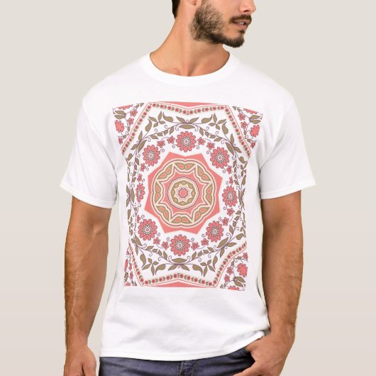 モザイクフローラ星:シームレスパターン Tシャツ (正面)