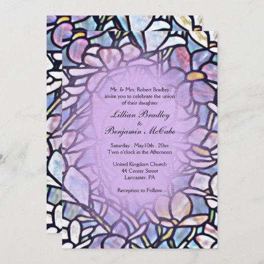 モザイクフローラ結婚タイル 招待状 (正面/裏面)