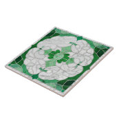 モザイクフローリッシュマーブルオーナメントグリーンアンドホワイト タイル (側面)