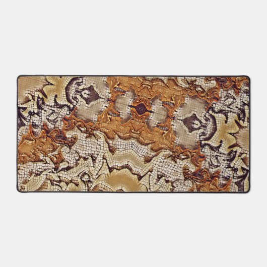 モザイクブラウン男らしおもしろいモダンガイ デスクマット (正面)