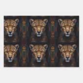 モザイクブラックにポートレートセット ラッピングペーパーシート (正面)