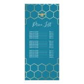 モザイクブルーのbeeロゴの価格表 ラックカード (正面)