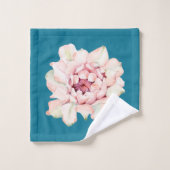 モザイクブルーカラーと水彩サボテン バスタオルセット (ウォッシュタオル)