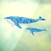 モザイクブルークジラ航海のデコール ウィンドウサイン (シート3)