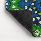 モザイクブルーグリーンヒッパイボホマンダラ マウスパッド (コーナー)