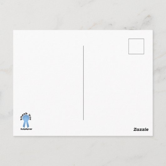 モザイクブルーリボン全般お礼申し上げます ポストカード (裏面)