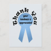 モザイクブルーリボン全般お礼申し上げます ポストカード (正面)