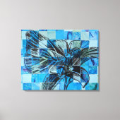 モザイクブルー蝶 キャンバスプリント (正面)