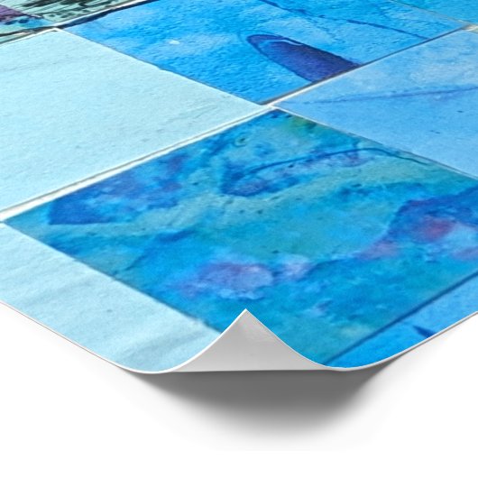 モザイクブルー蝶 ポスター (角)