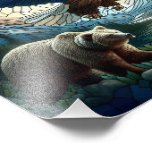 モザイクベアとイーグル山の愛の芸術 フォトプリント            (角)