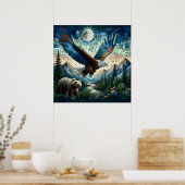 モザイクベアとイーグル山の愛の芸術 ポスター (キッチン)