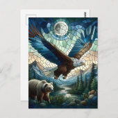 モザイクベアとイーグル山の愛の芸術 ポストカード (正面/裏面)