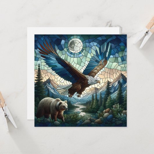 モザイクベアとイーグル カード (正面/裏面インサイチュ)