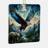 モザイクベアとイーグル セラミックオーナメント (右)