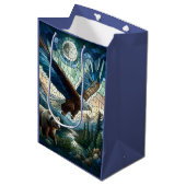 モザイクベアとイーグル ミディアムペーパーバッグ (正面アングル)