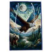 モザイクベアとイーグル ミディアムペーパーバッグ (正面)