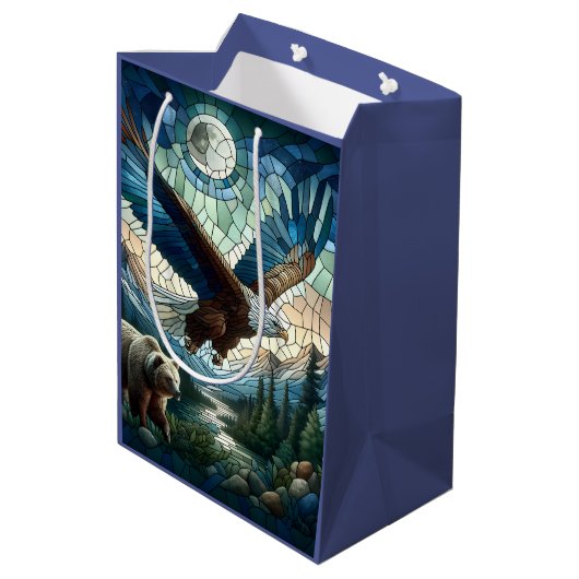 モザイクベアとイーグル ミディアムペーパーバッグ (裏面アングル)