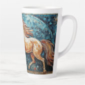 モザイクホワイトホースとクリスマスツリー カフェラテマグ (右)