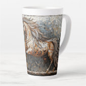 モザイクホースとクリスマスツリー カフェラテマグ (右アングル)