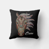 モザイクホース顔 パーソナライズされた クッション (裏面)
