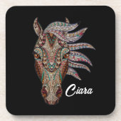 モザイクホース顔 パーソナライズされた コースター (正面)