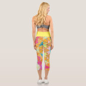 モザイクマンダライエローピンクとブルー カプリレギンス (裏面)