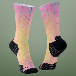 モザイクマンダライエローピンクとブルー ソックス
