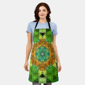 モザイクマンダラオレンジと緑 エプロン (着用した状態)
