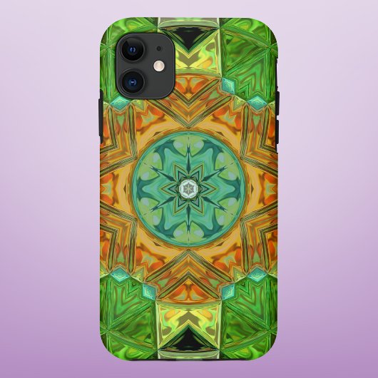 モザイクマンダラオレンジと緑 Case-Mate iPhoneケース