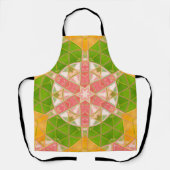 モザイクマンダラオレンジグリーンとピンク エプロン (正面)